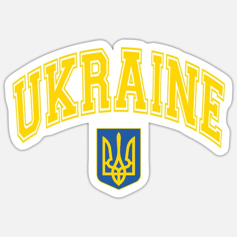 Drapeau de l’Ukraine - Sticker taille S (10 x 10 cm) - blanc mat