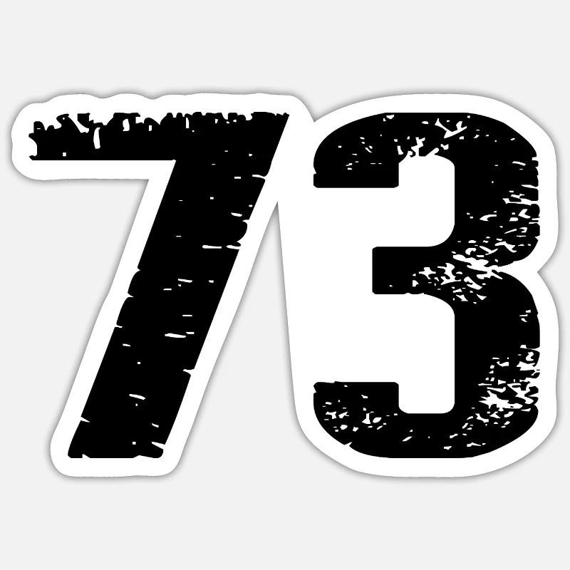 Maillot à 73 numéros - Sticker taille S (10 x 10 cm) - blanc mat