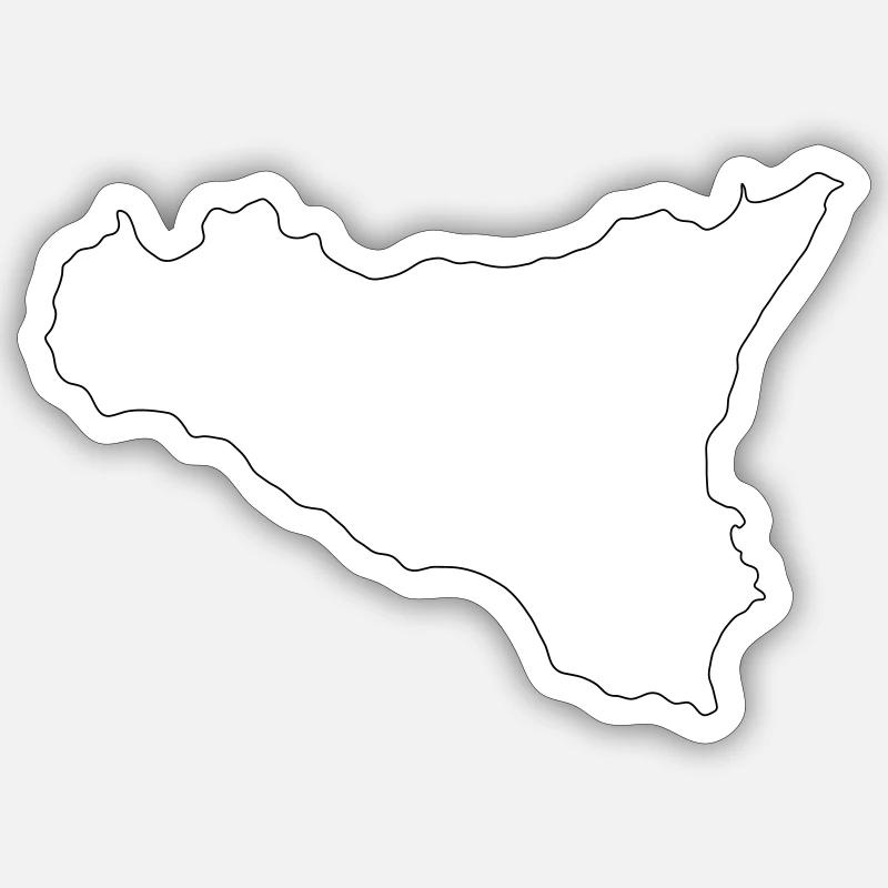 Sicile - Sticker taille S (10 x 10 cm) - blanc mat
