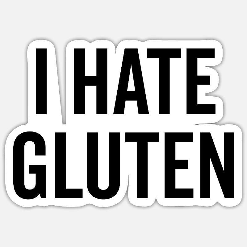 I Hate Gluten Sticker size S (10 x 10 cm)