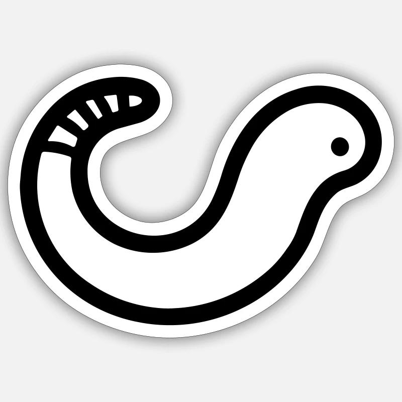 Regenwurm - Sticker Größe S (10 x 10 cm) - Mattweiß