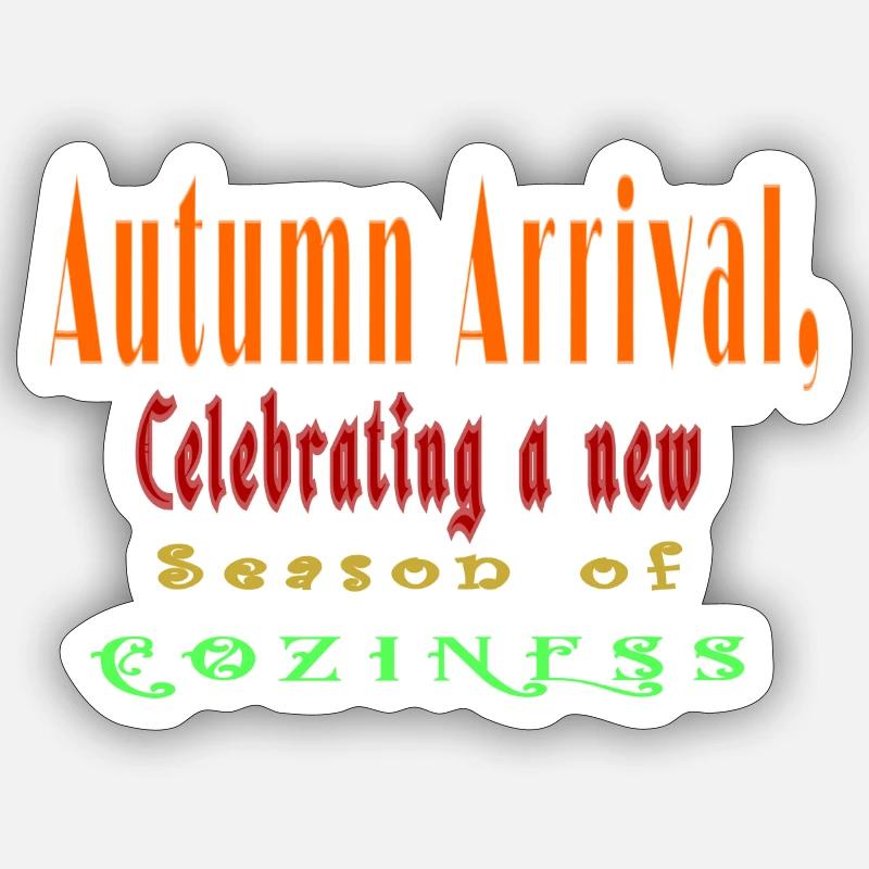 Vivid Autumn Leaves Pattern Tee Sticker size S (10 x 10 cm)