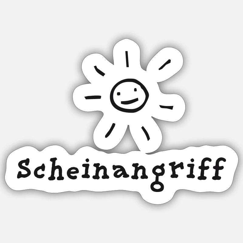 Scheinangriff - Sticker Größe S (10 x 10 cm) - Mattweiß
