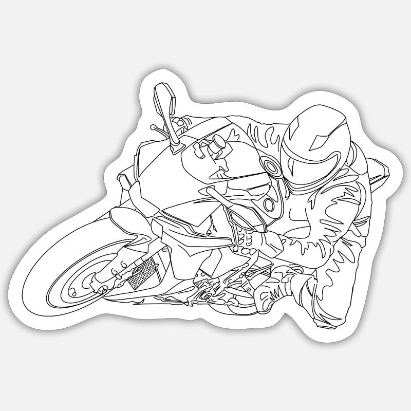biker - Sticker size S (10 x 10 cm) - white matte