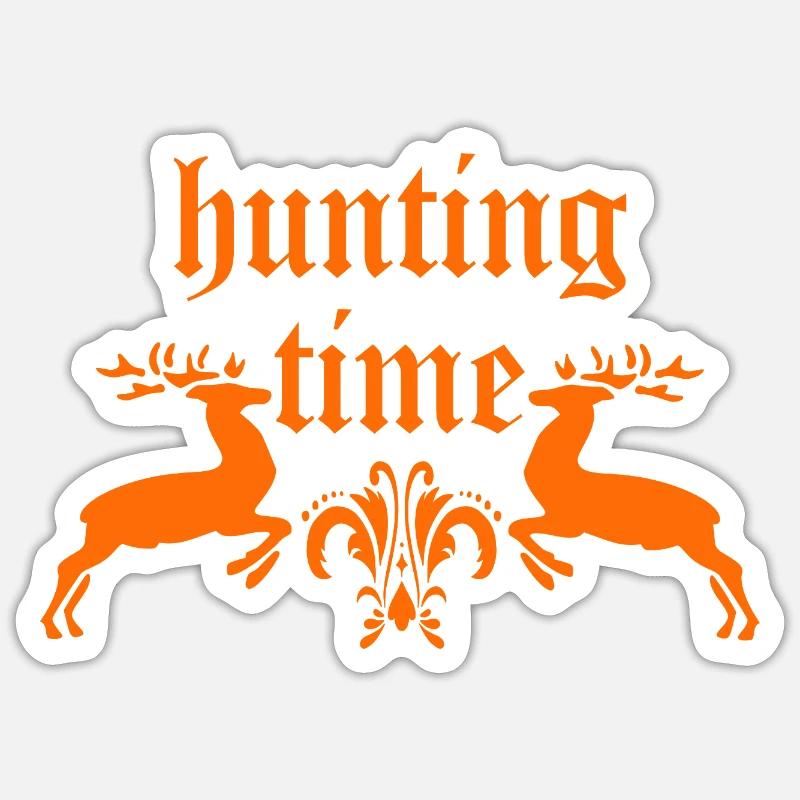 Temps de chasse - Sticker taille S (10 x 10 cm) - blanc mat