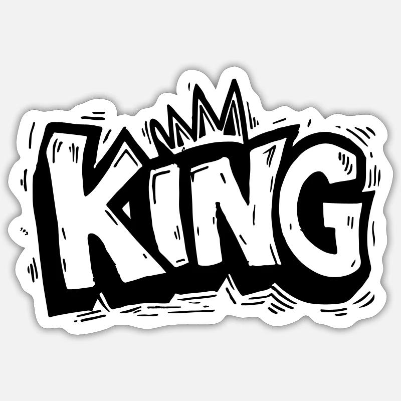 King Graffiti - Sticker size S (10 x 10 cm) - white matte