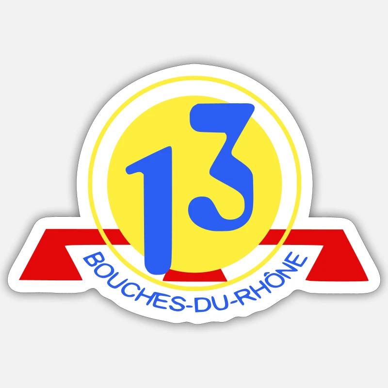 Logo 13 Bouches-du-Rhône - Sticker Größe S (10 x 10 cm) - Mattweiß