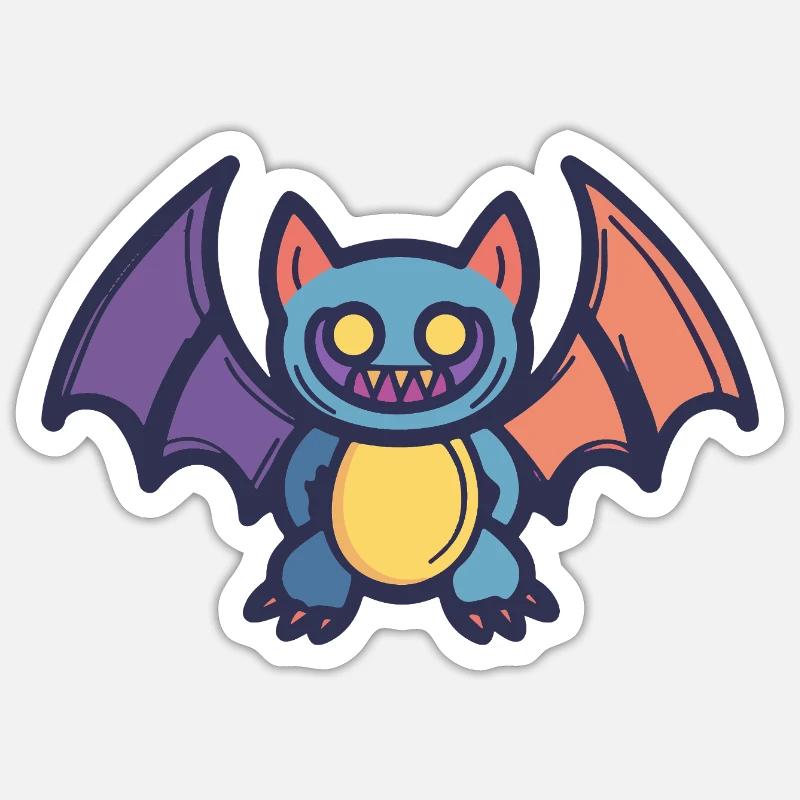 Fledermaus  - Sticker Größe S (10 x 10 cm) - Mattweiß