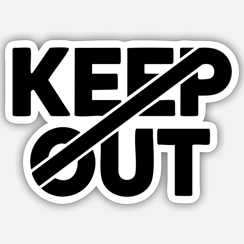 Keep Out Warning Sign - Sticker size S (10 x 10 cm) - white matte