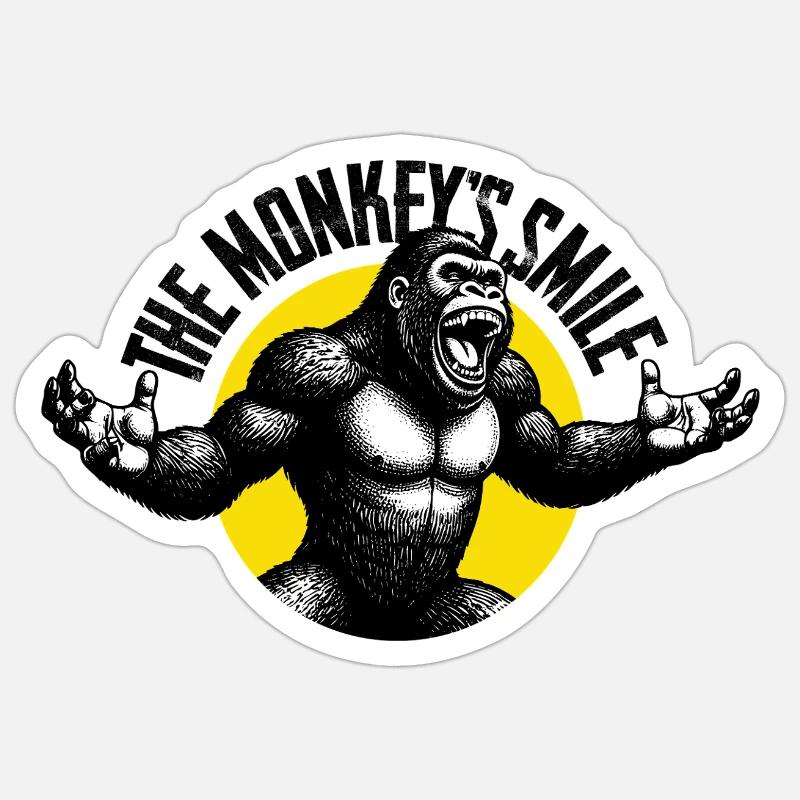 Roaring Gorilla - Sticker size S (10 x 10 cm) - white matte
