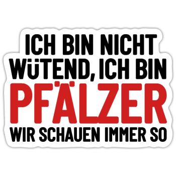 I'm not angry - I'm Palatine - Sticker size S (10 x 10 cm) - white matte - Front