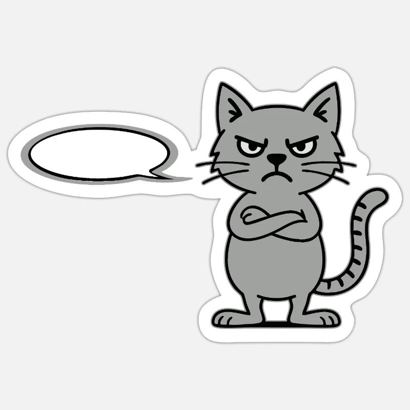 Skeptical Cat NOPE Statement - Sticker size S (10 x 10 cm) - white matte