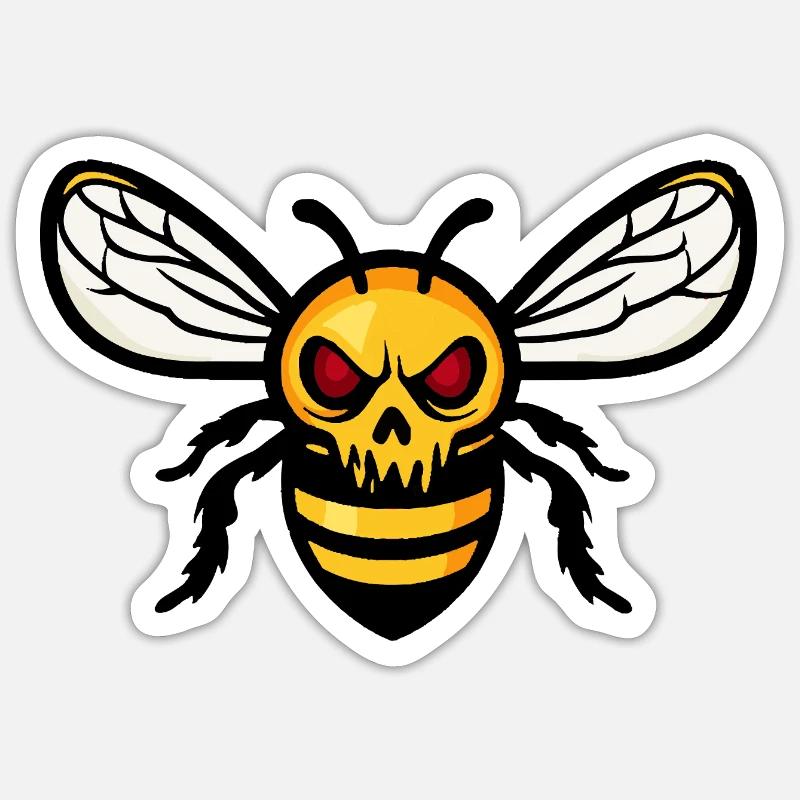 Bee Halloween Zombie - Sticker size S (10 x 10 cm) - white matte