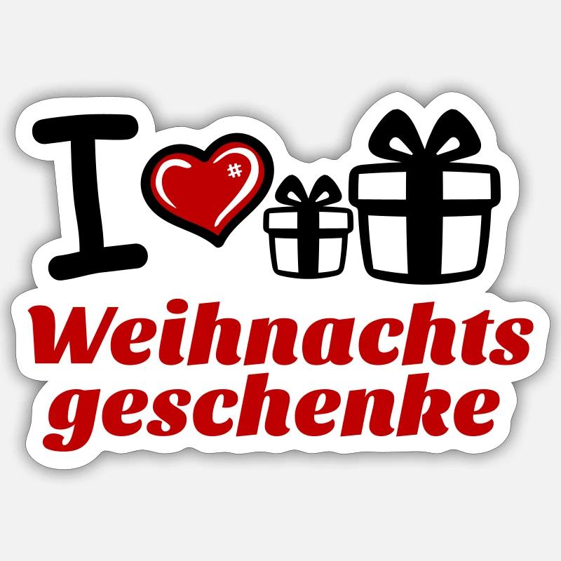 I Love Weihnachtsgeschenke  - Sticker Größe S (10 x 10 cm) - Mattweiß
