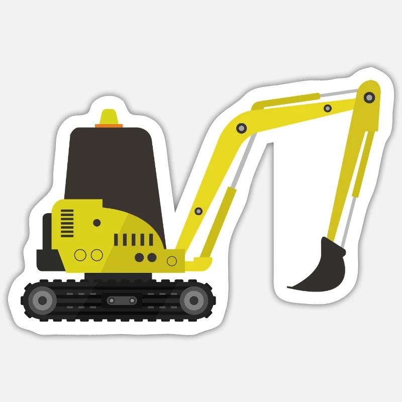 Bagger - Sticker Größe S (10 x 10 cm) - Mattweiß