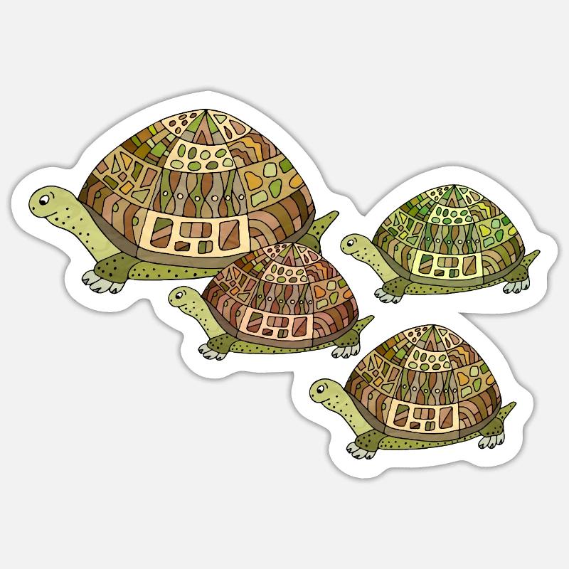 turtles - Sticker size S (10 x 10 cm) - white matte