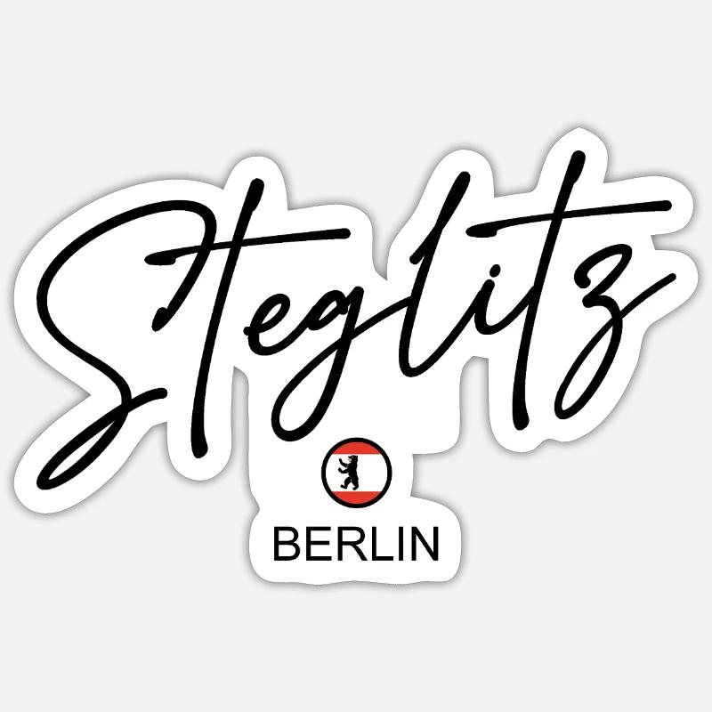 Steglitz - Drapeau de Berlin - Ours de Berlin Sticker taille S (10 x 10 cm)