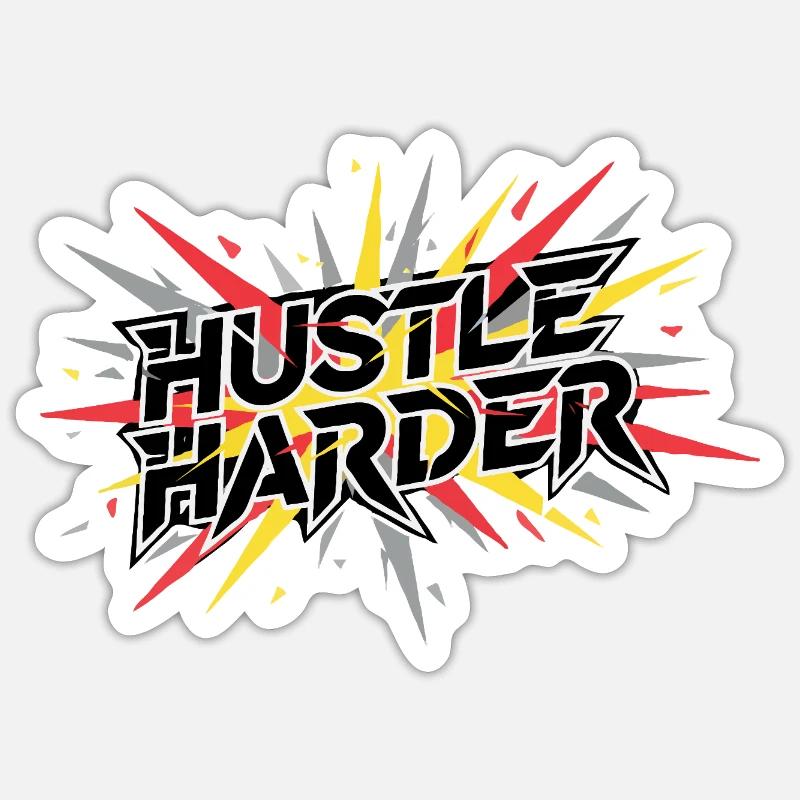 Hustle Graffiti Pulse - Sticker taille S (10 x 10 cm) - blanc mat