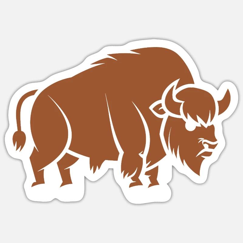 bison - Sticker size S (10 x 10 cm) - white matte