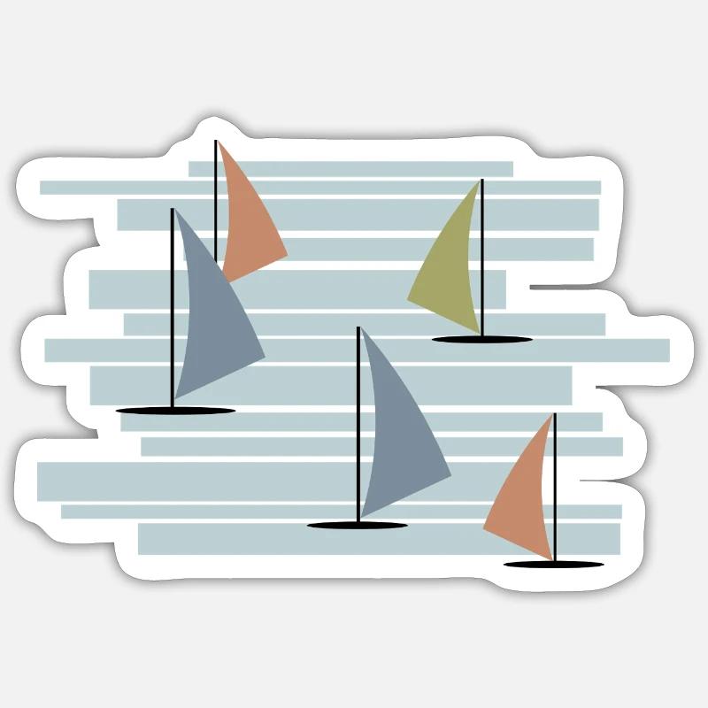 Abstract windsurfers - Sticker size S (10 x 10 cm) - white matte
