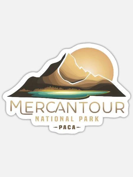 Nationalpark Mercantour Südalpen Tal - Sticker Größe S (10 x 10 cm) - Mattweiß