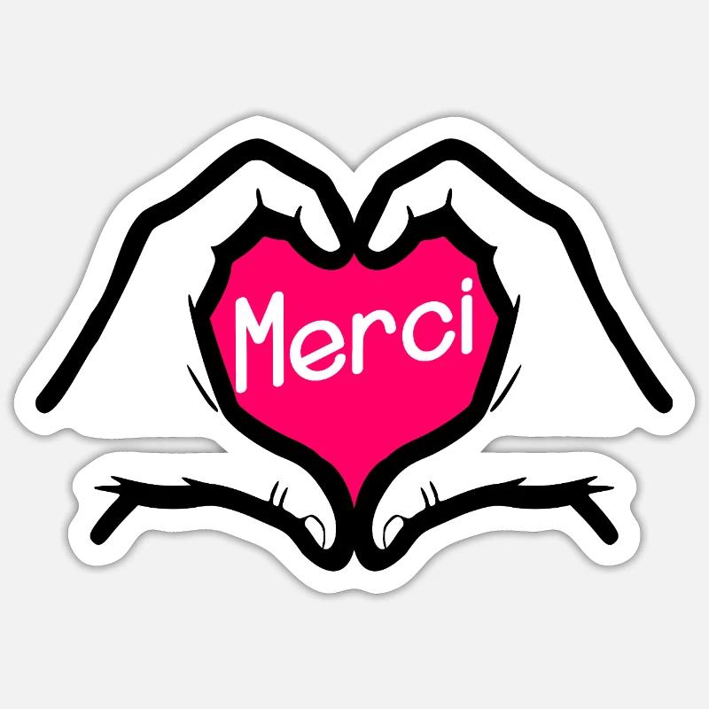 Danke, Herz - Sticker Größe S (10 x 10 cm) - Mattweiß