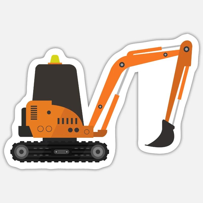 Bagger - Sticker Größe S (10 x 10 cm) - Mattweiß