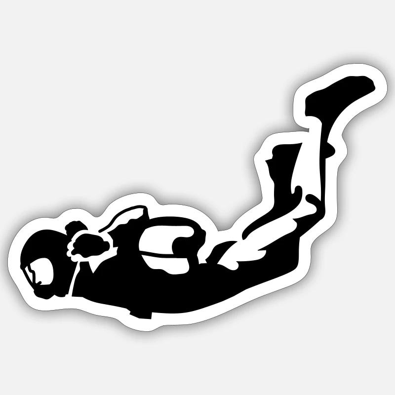 Skydiver - Sticker Größe S (10 x 10 cm) - Mattweiß