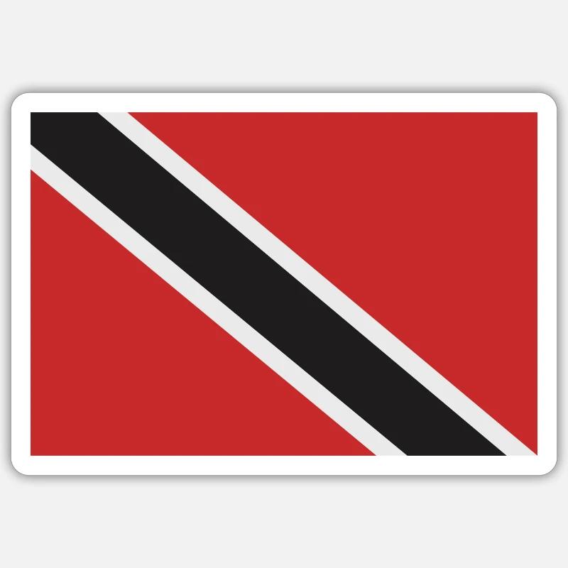 Drapeau de Trinité-et-Tobago - Sticker taille S (10 x 10 cm) - blanc mat