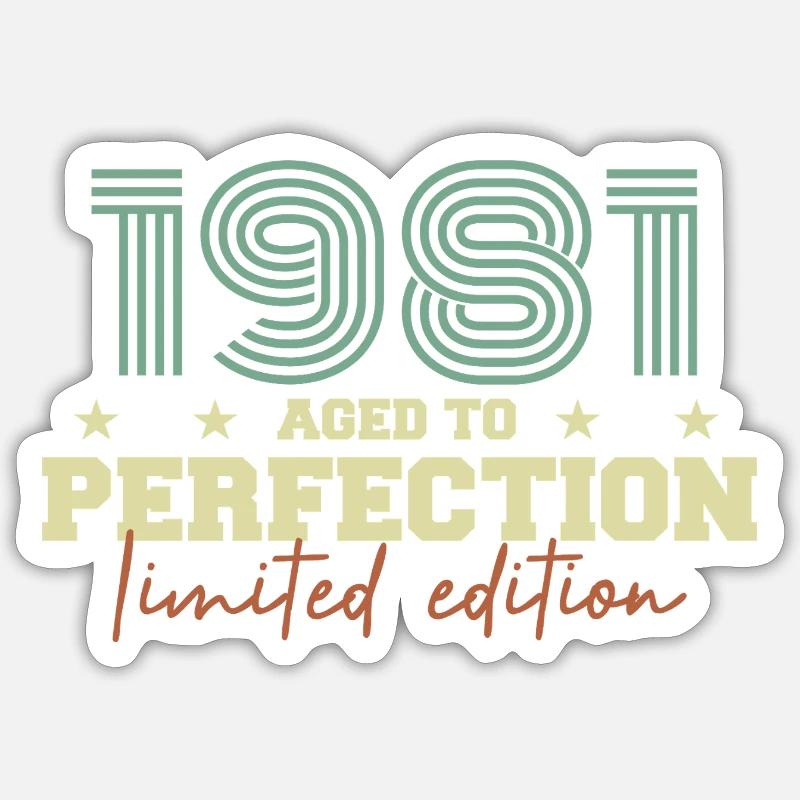1981 - Sticker Größe S (10 x 10 cm) - Mattweiß