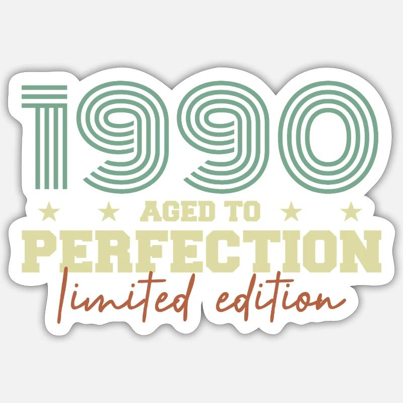 1990 - Sticker size S (10 x 10 cm) - white matte