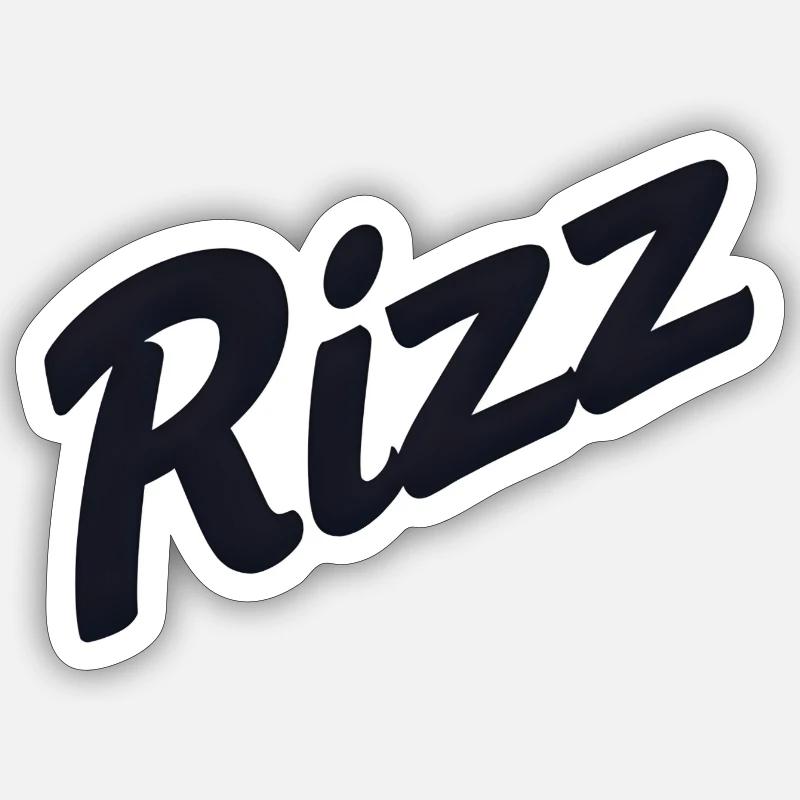 Rizz Neon Script - Sticker taille S (10 x 10 cm) - blanc mat