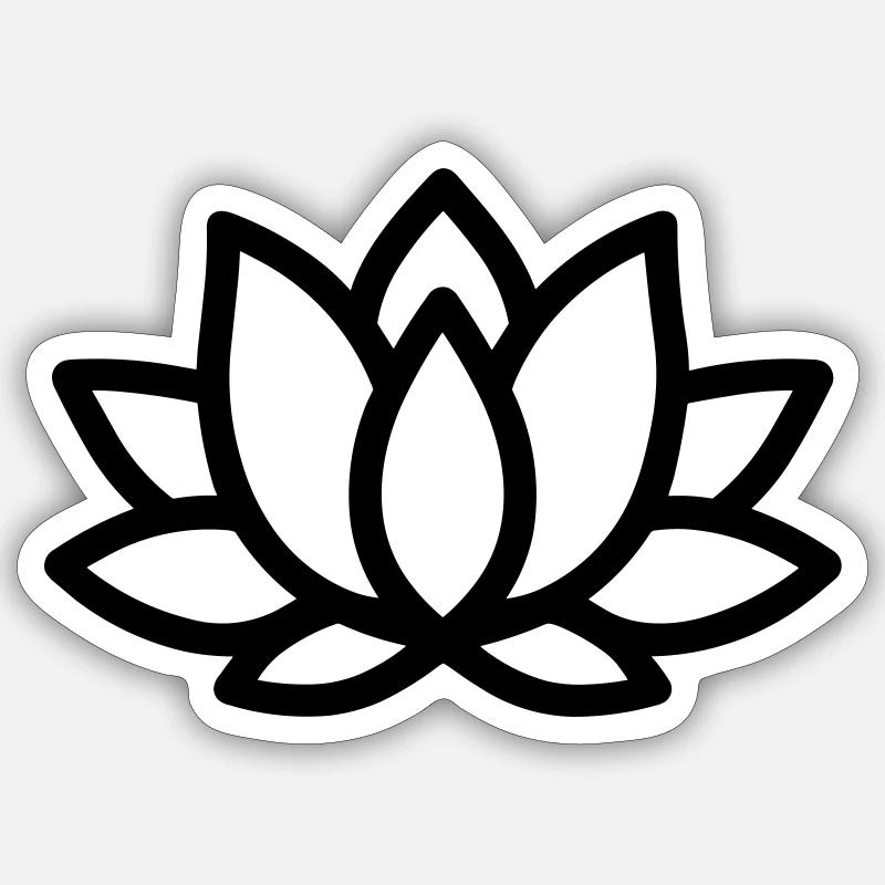 fleur de lotus - Sticker taille S (10 x 10 cm) - blanc mat