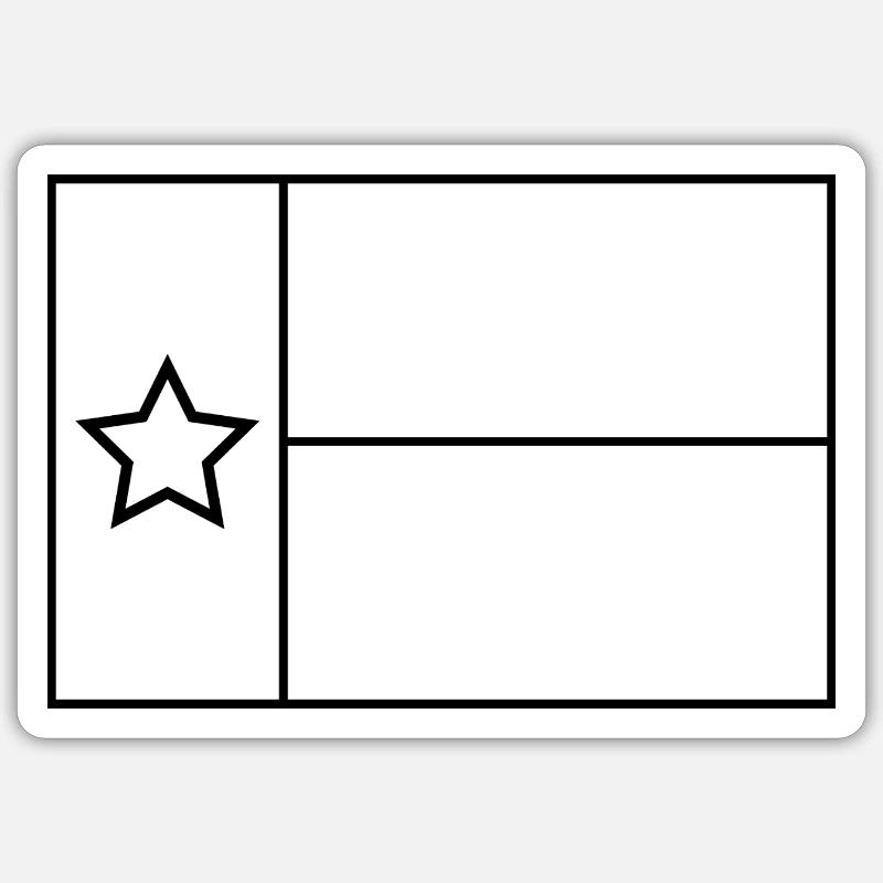 Profil du drapeau du Texas - Sticker taille S (10 x 10 cm) - blanc mat