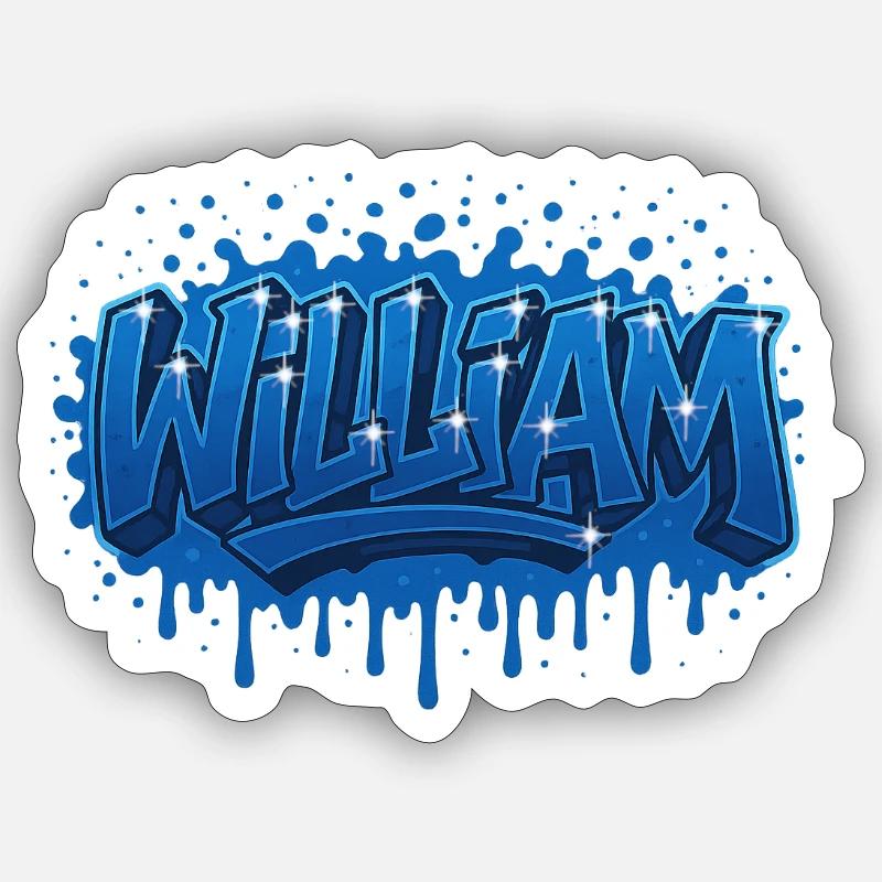 Graffiti First Name WIlliam Gift Ideal Printable Sticker size S (10 x 10 cm)