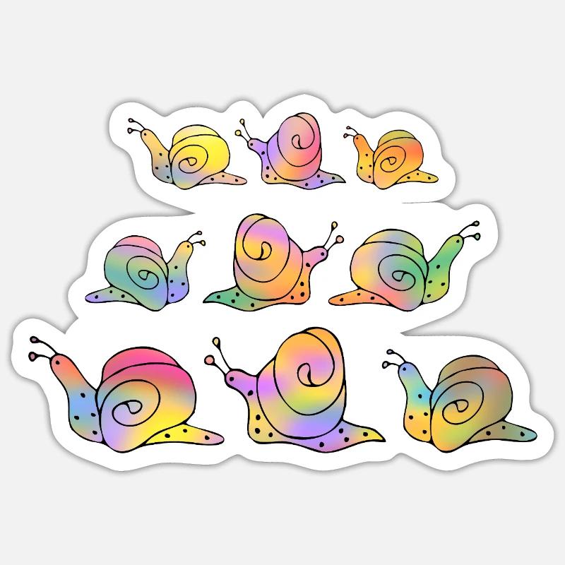 Snails - Sticker size S (10 x 10 cm) - white matte