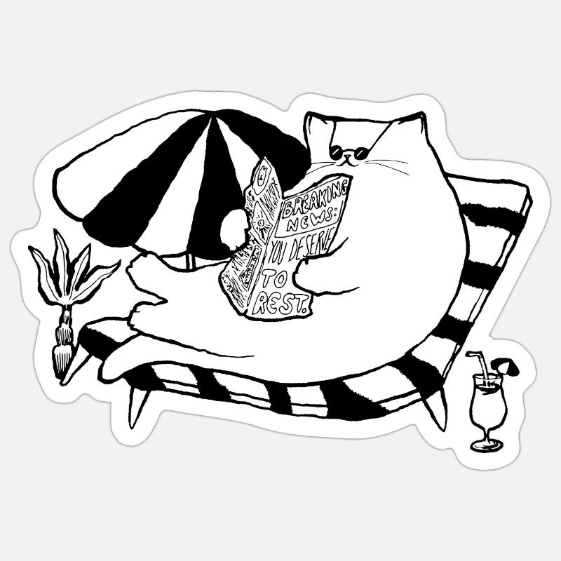 TU MÉRITES DE TE REPOSER - Sticker taille S (10 x 10 cm) - blanc mat