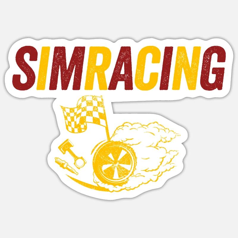 SimRacing Heatwave Emblem - Sticker size S (10 x 10 cm) - white matte