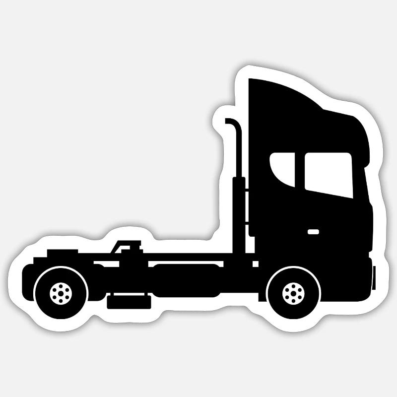 Semi-remorques - Sticker taille S (10 x 10 cm) - blanc mat