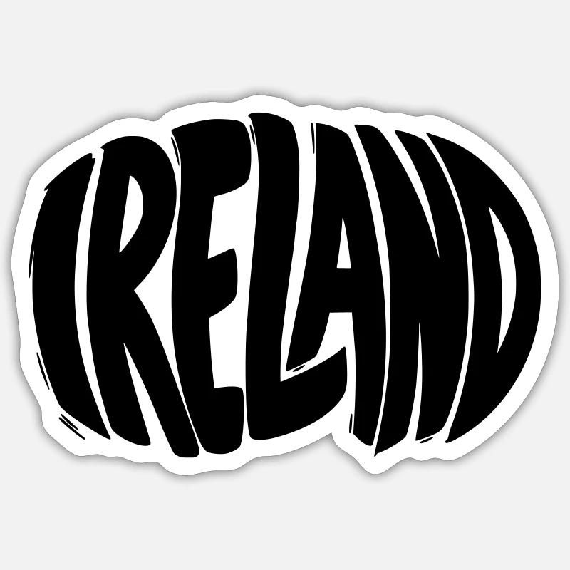 Lettrage Irlande - Irlande - Sticker taille S (10 x 10 cm) - blanc mat