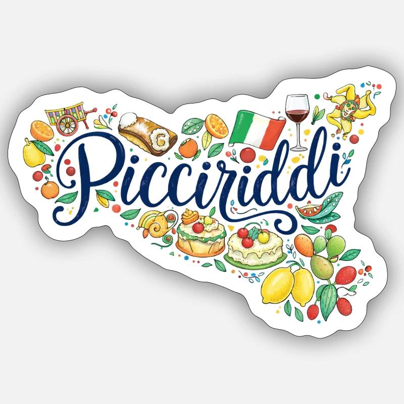 Picciriddi sicilian - Sticker size S (10 x 10 cm) - white matte