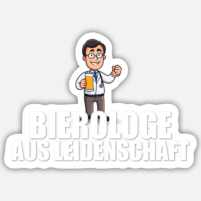 Passionate beerologist - Sticker size S (10 x 10 cm) - white matte