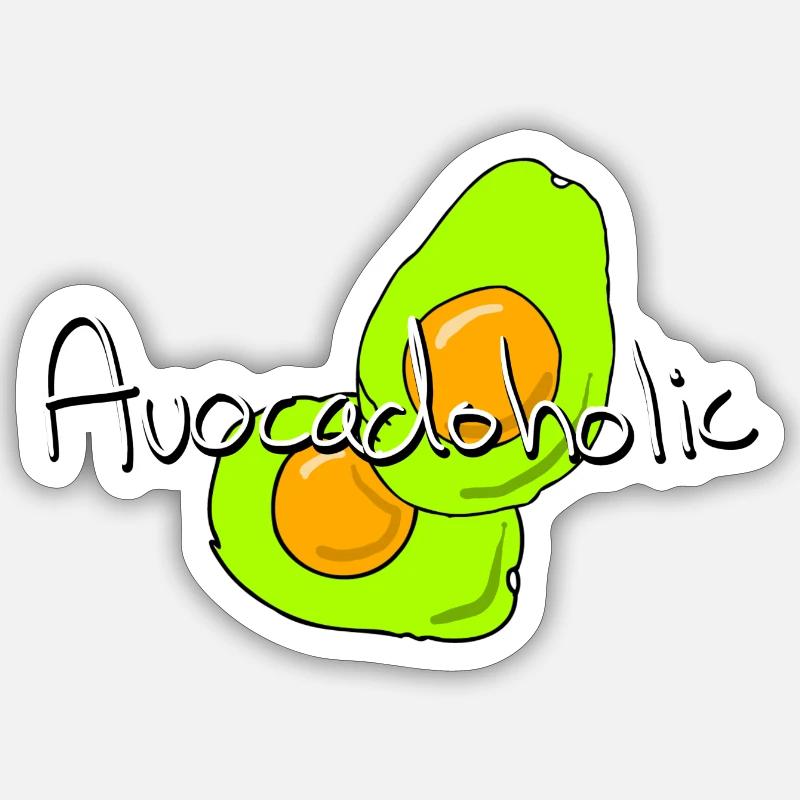 Avocadoholic - Sticker Größe S (10 x 10 cm) - Mattweiß