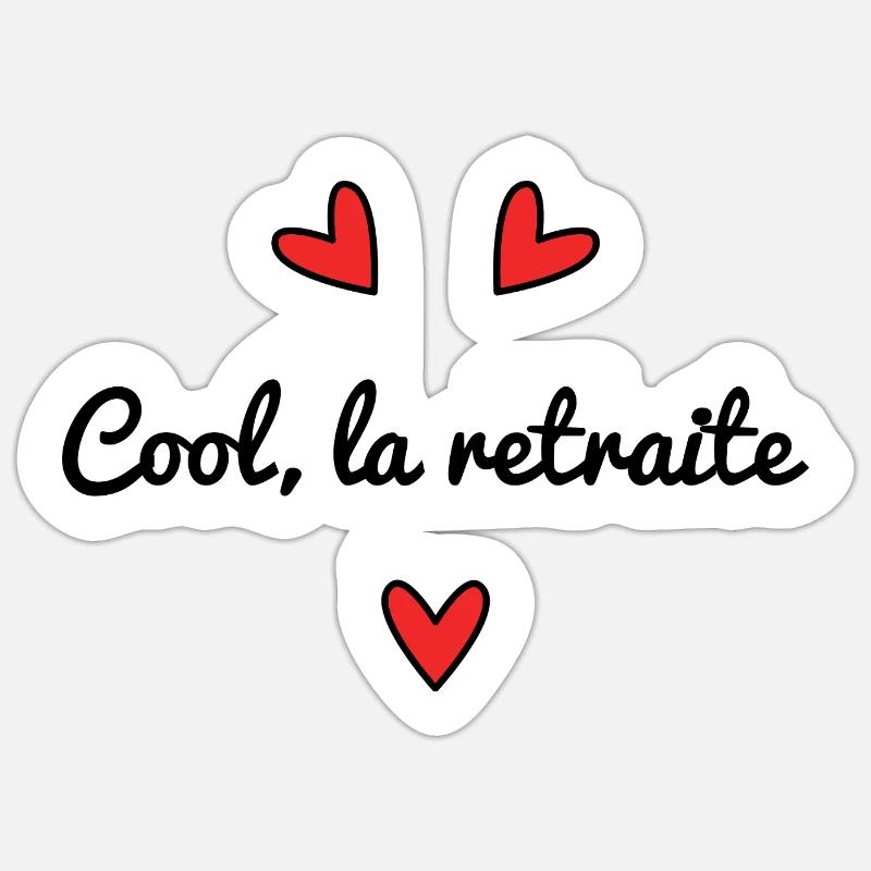 COOL RETIREMENT - Sticker size S (10 x 10 cm) - white matte