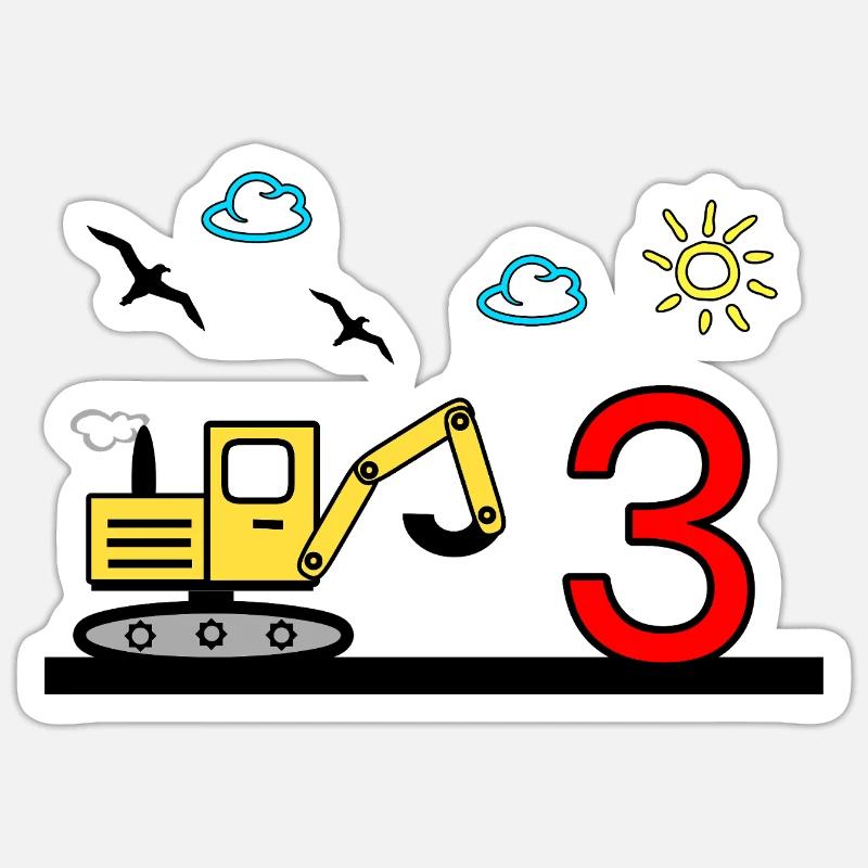 Excavator - Sticker size S (10 x 10 cm) - white matte