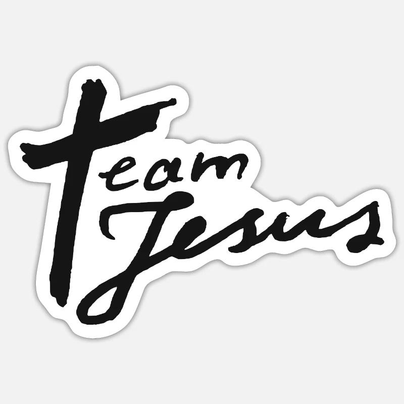 L’équipe Jésus - Sticker taille S (10 x 10 cm) - blanc mat