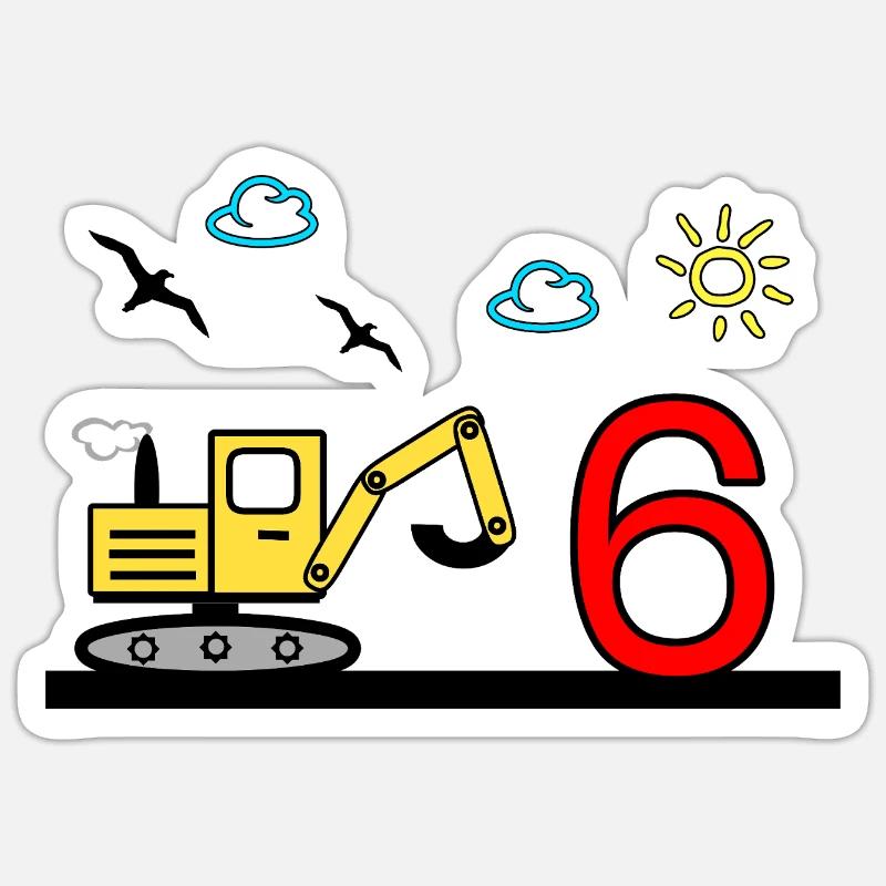 Excavator - Sticker size S (10 x 10 cm) - white matte