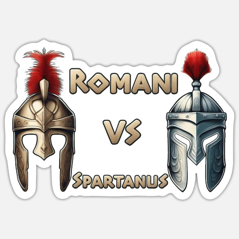 ROMANI VS SPARTANUS - Sticker Größe S (10 x 10 cm) - Mattweiß