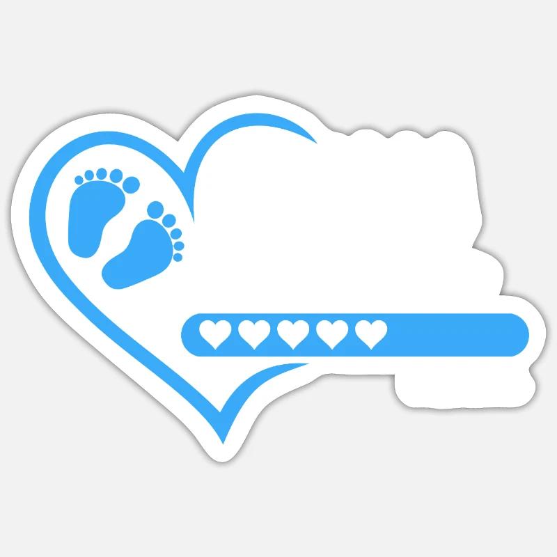Mama 2027 loading Herz Version Junge blau Sticker Größe S (10 x 10 cm)