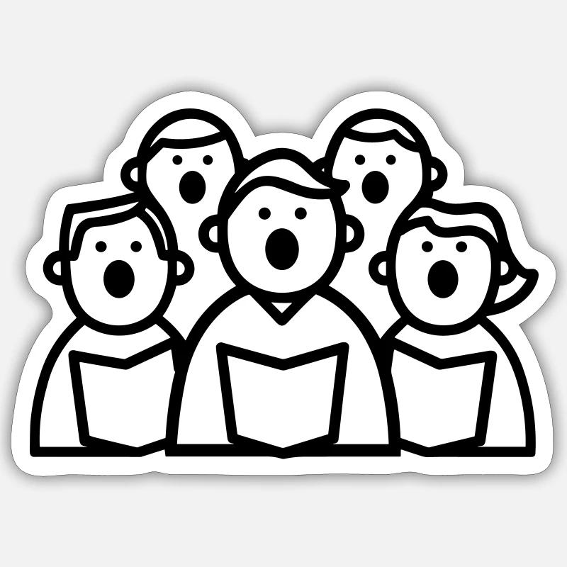choir - Sticker size S (10 x 10 cm) - white matte
